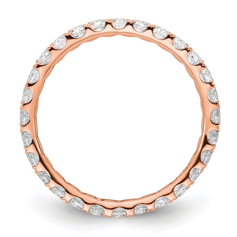 14k Rose Gold Polished U-Shared Prong 1 carat Diamond Complete Eternity Band