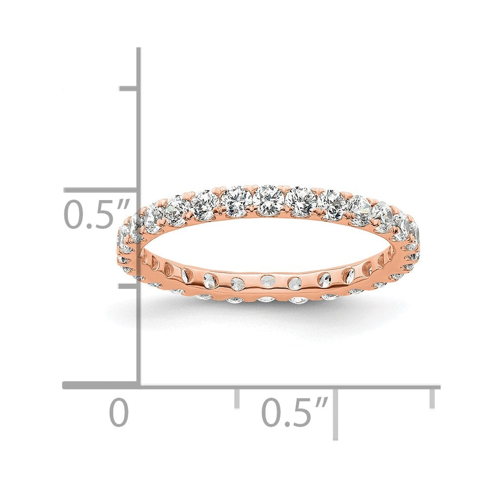 14k Rose Gold Polished U-Shared Prong 1 carat Diamond Complete Eternity Band