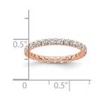 14k Rose Gold Polished U-Shared Prong 1 carat Diamond Complete Eternity Band