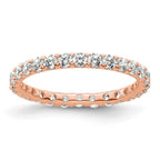 14k Rose Gold Polished U-Shared Prong 1 carat Diamond Complete Eternity Band