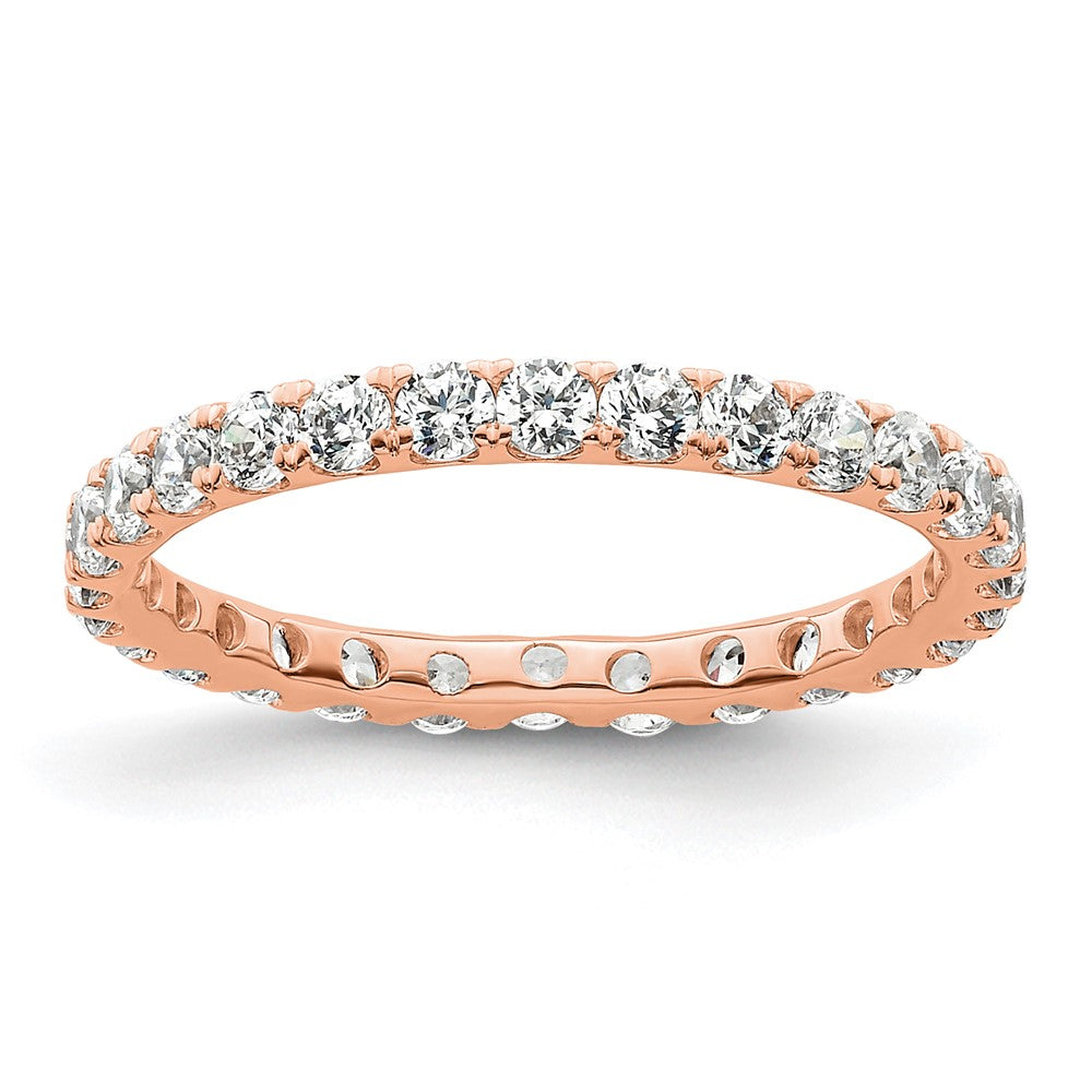 14k Rose Gold Polished U-Shared Prong 1 carat Diamond Complete Eternity Band