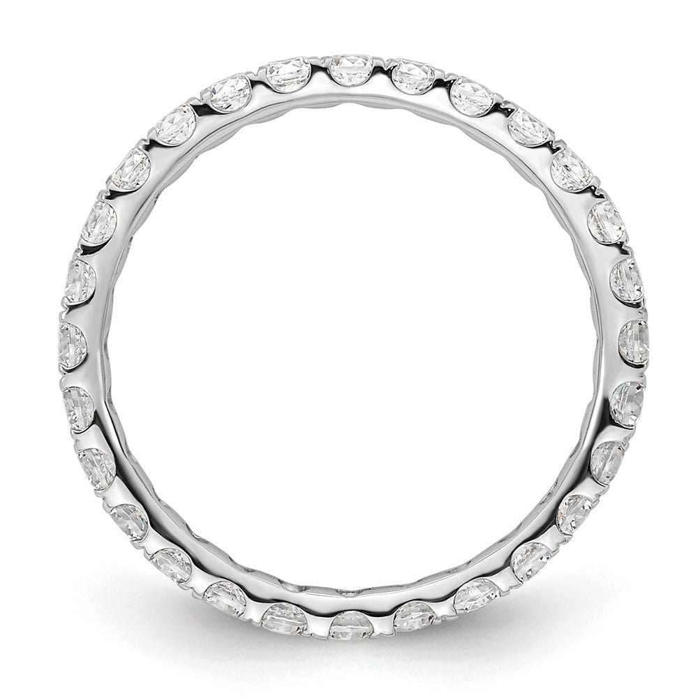 14k White Gold Polished U-Shared Prong 1 carat Diamond Complete Eternity Band