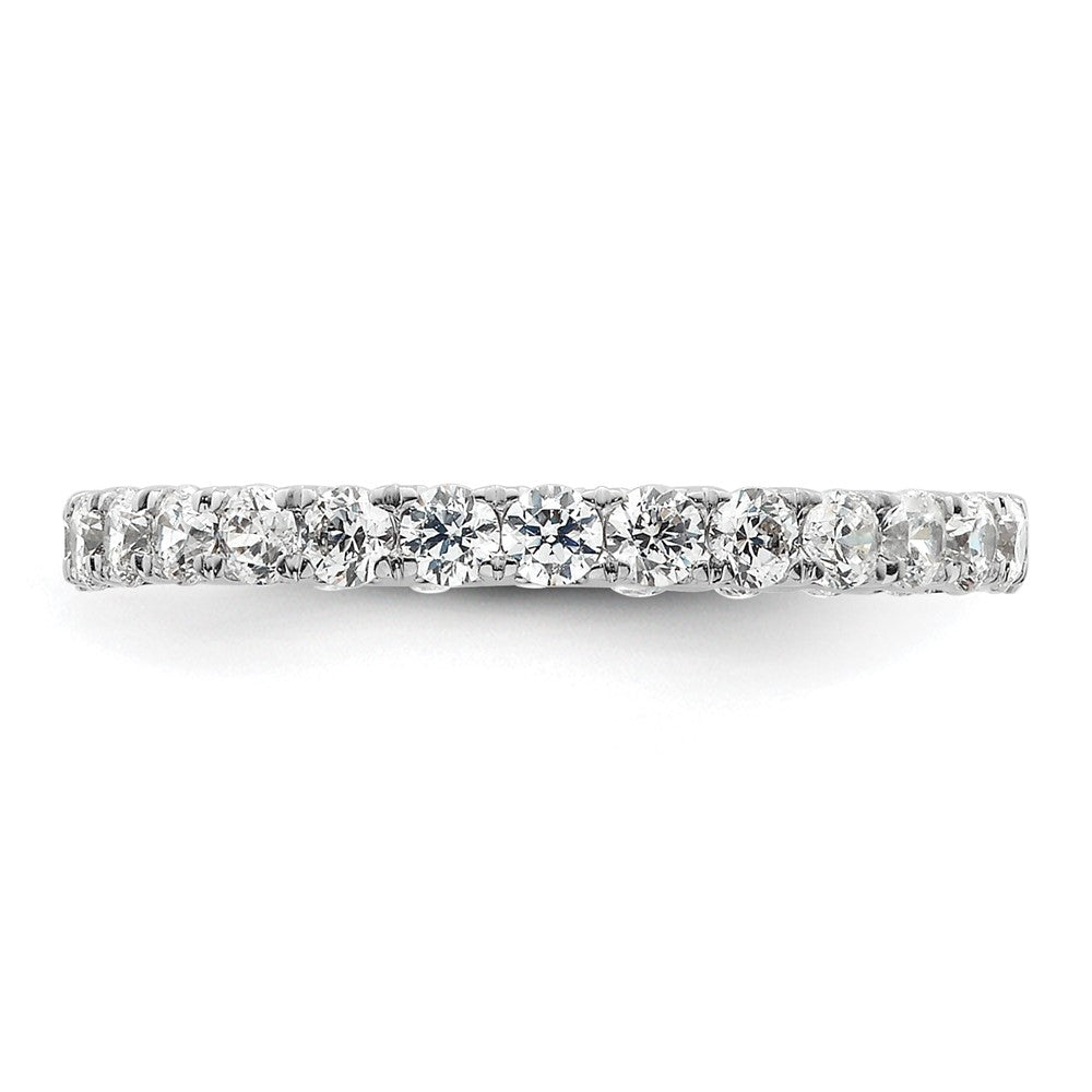 14k White Gold Polished U-Shared Prong 1 carat Diamond Complete Eternity Band