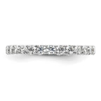 14k White Gold Polished U-Shared Prong 1 carat Diamond Complete Eternity Band