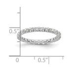 14k White Gold Polished U-Shared Prong 1 carat Diamond Complete Eternity Band