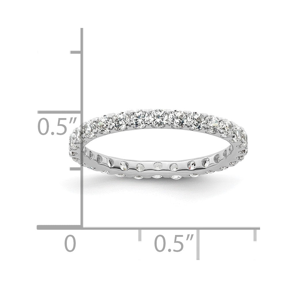 14k White Gold Polished U-Shared Prong 1 carat Diamond Complete Eternity Band