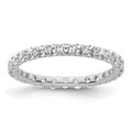 14k White Gold Polished U-Shared Prong 1 carat Diamond Complete Eternity Band