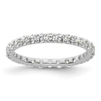 14k White Gold Polished U-Shared Prong 1 carat Diamond Complete Eternity Band