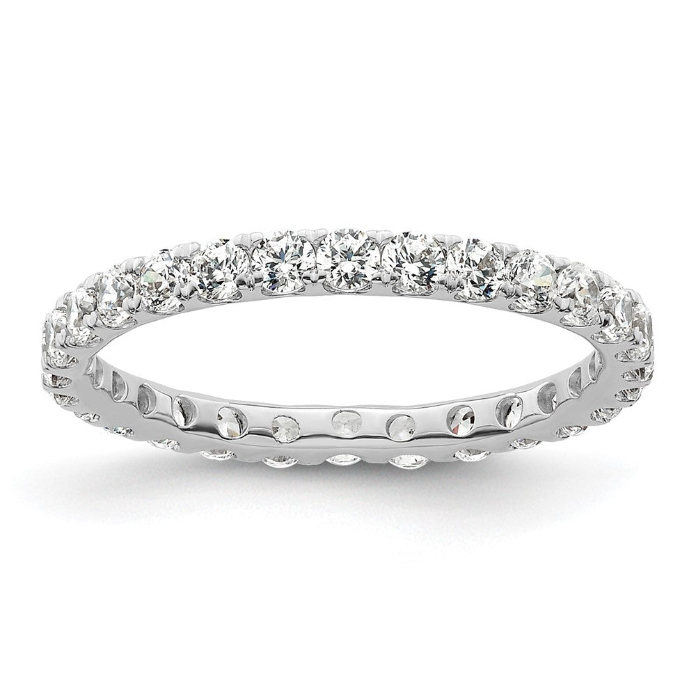 14k White Gold Polished U-Shared Prong 1 carat Diamond Complete Eternity Band