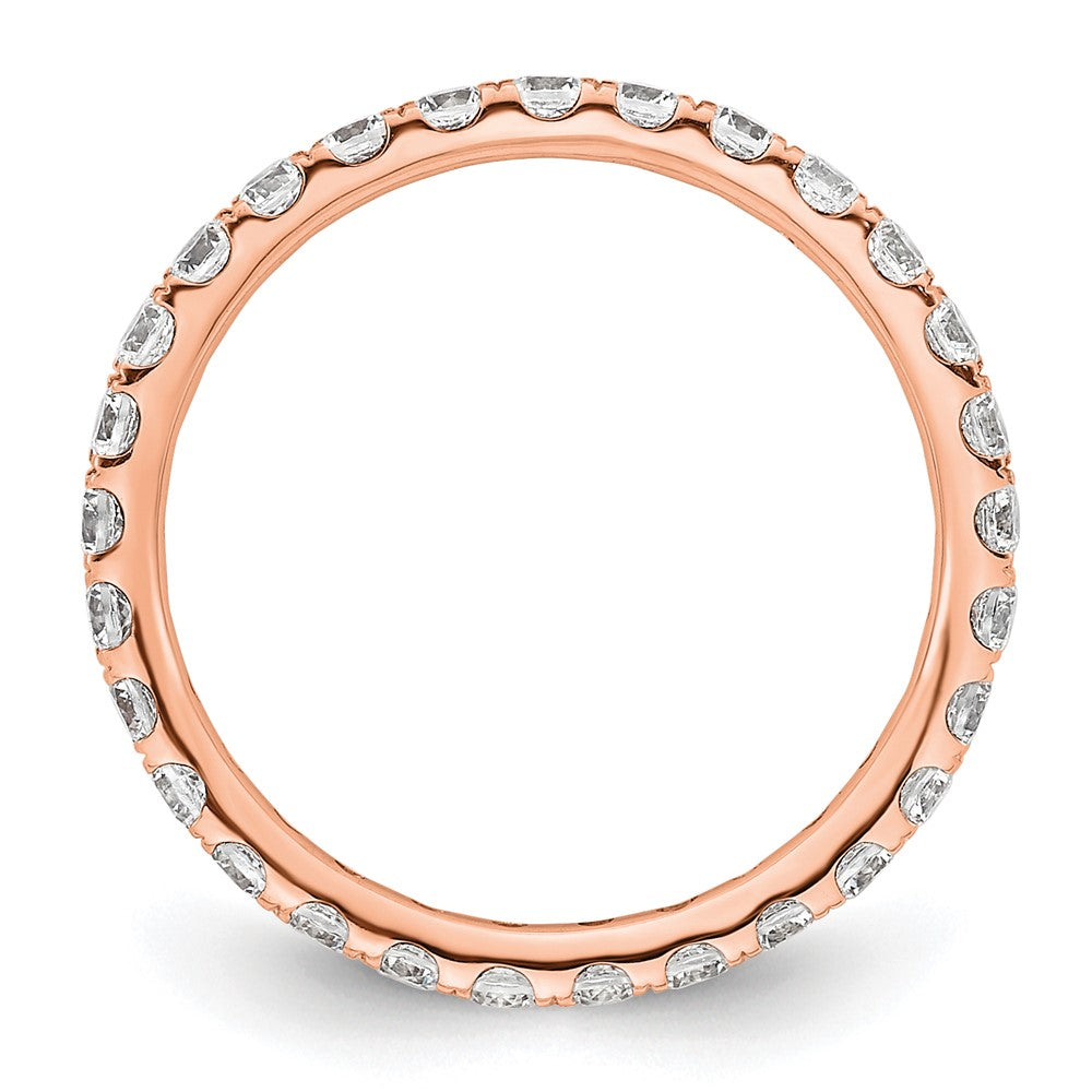 14k Rose Gold Polished U-Shared Prong 1 carat Diamond Complete Eternity Band