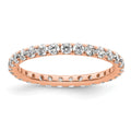 14k Rose Gold Polished U-Shared Prong 1 carat Diamond Complete Eternity Band