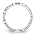 14k White Gold Polished U-Shared Prong 1 carat Diamond Complete Eternity Band