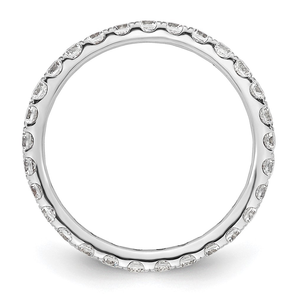 14k White Gold Polished U-Shared Prong 1 carat Diamond Complete Eternity Band