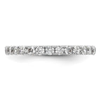 14k White Gold Polished U-Shared Prong 1 carat Diamond Complete Eternity Band