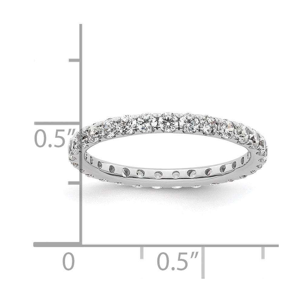 14k White Gold Polished U-Shared Prong 1 carat Diamond Complete Eternity Band