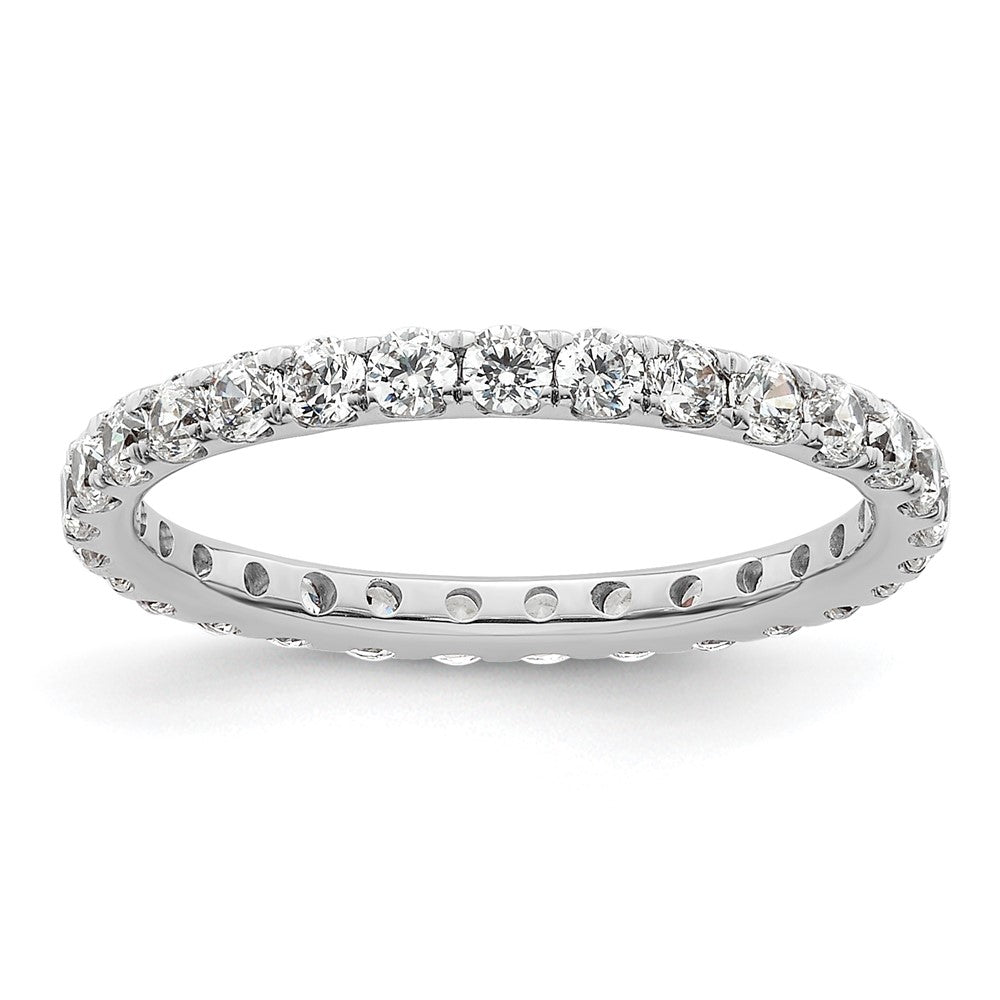 14k White Gold Polished U-Shared Prong 1 carat Diamond Complete Eternity Band