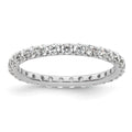 14k White Gold Polished U-Shared Prong 1 carat Diamond Complete Eternity Band