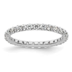14k White Gold Polished U-Shared Prong 1 carat Diamond Complete Eternity Band