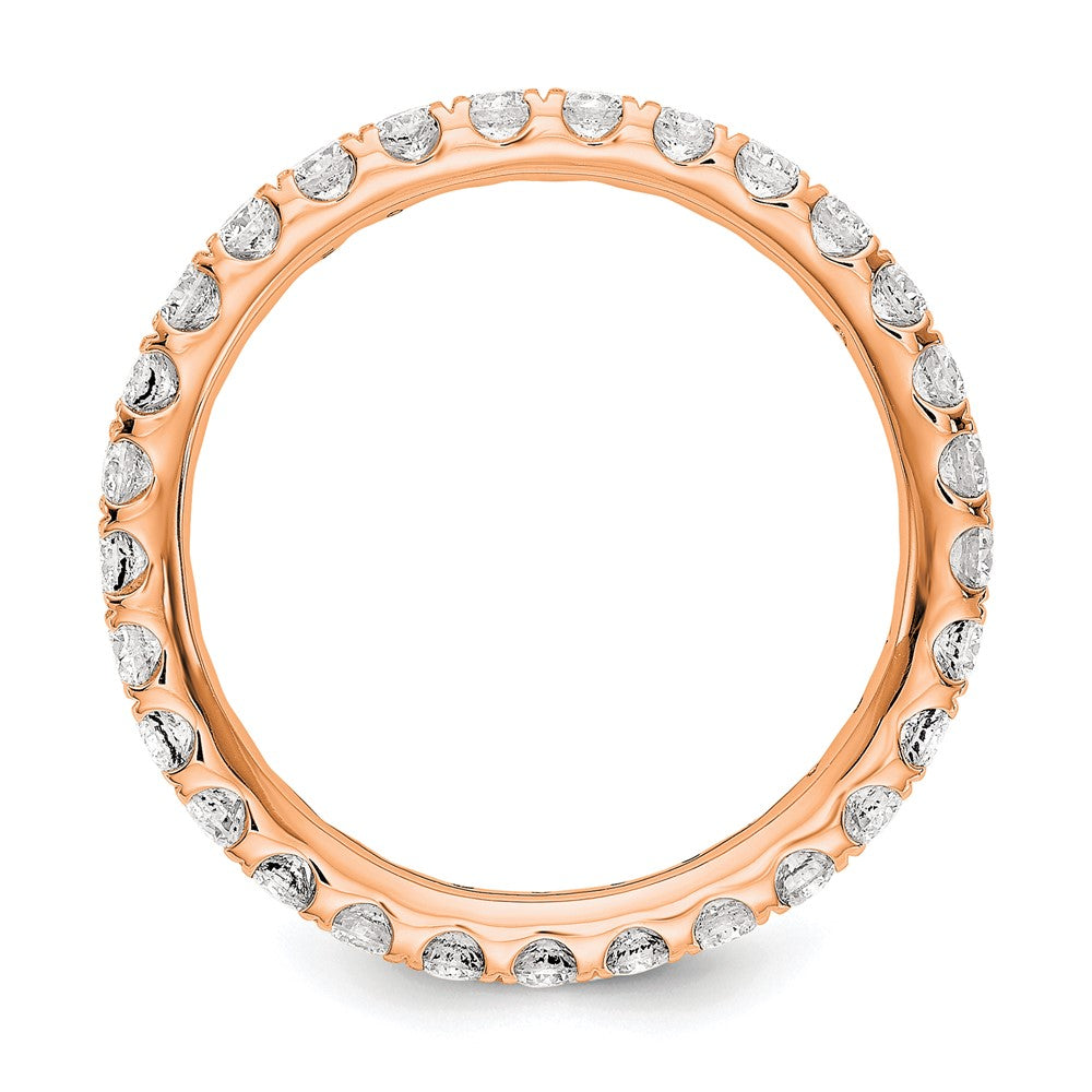 14k Rose Gold 1 carat Lab Grown Diamond VS/SI+ G+ Complete Shared Prong Eternity Band