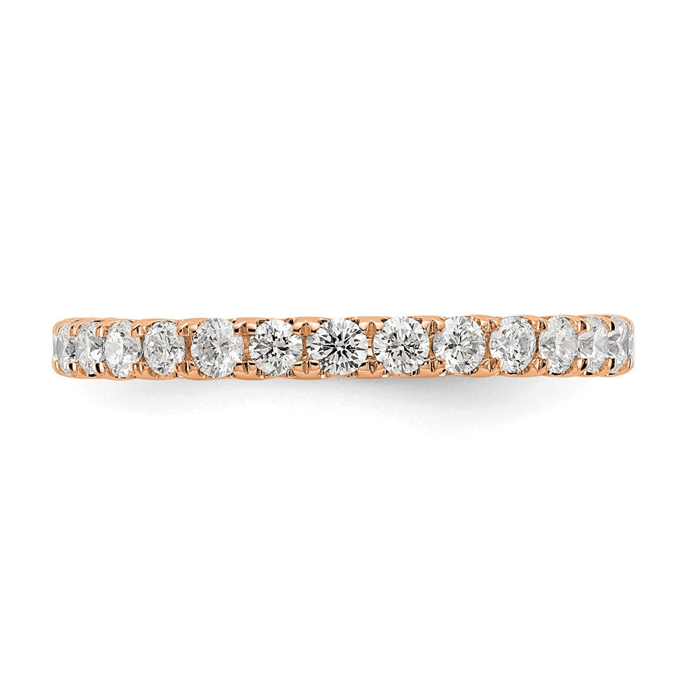 14k Rose Gold 1 carat Lab Grown Diamond VS/SI+ G+ Complete Shared Prong Eternity Band