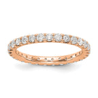 14k Rose Gold 1 carat Lab Grown Diamond VS/SI+ G+ Complete Shared Prong Eternity Band
