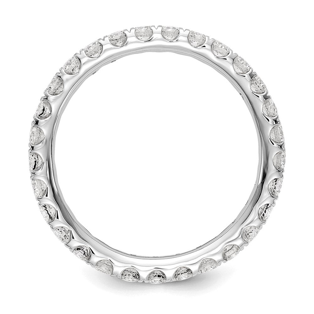 14k White Gold Polished U-Shared Prong 1 carat Diamond Complete Eternity Band