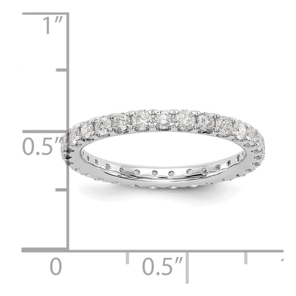 14k White Gold 1 carat Lab Grown Diamond VS/SI+ G+ Complete Shared Prong Eternity Band