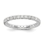 14k White Gold 1 carat Lab Grown Diamond VS/SI+ G+ Complete Shared Prong Eternity Band