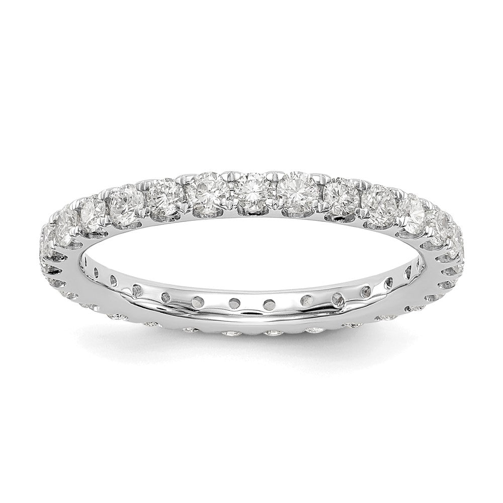 14k White Gold Polished U-Shared Prong 1 carat Diamond Complete Eternity Band