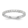 14k White Gold Polished U-Shared Prong 1 carat Diamond Complete Eternity Band