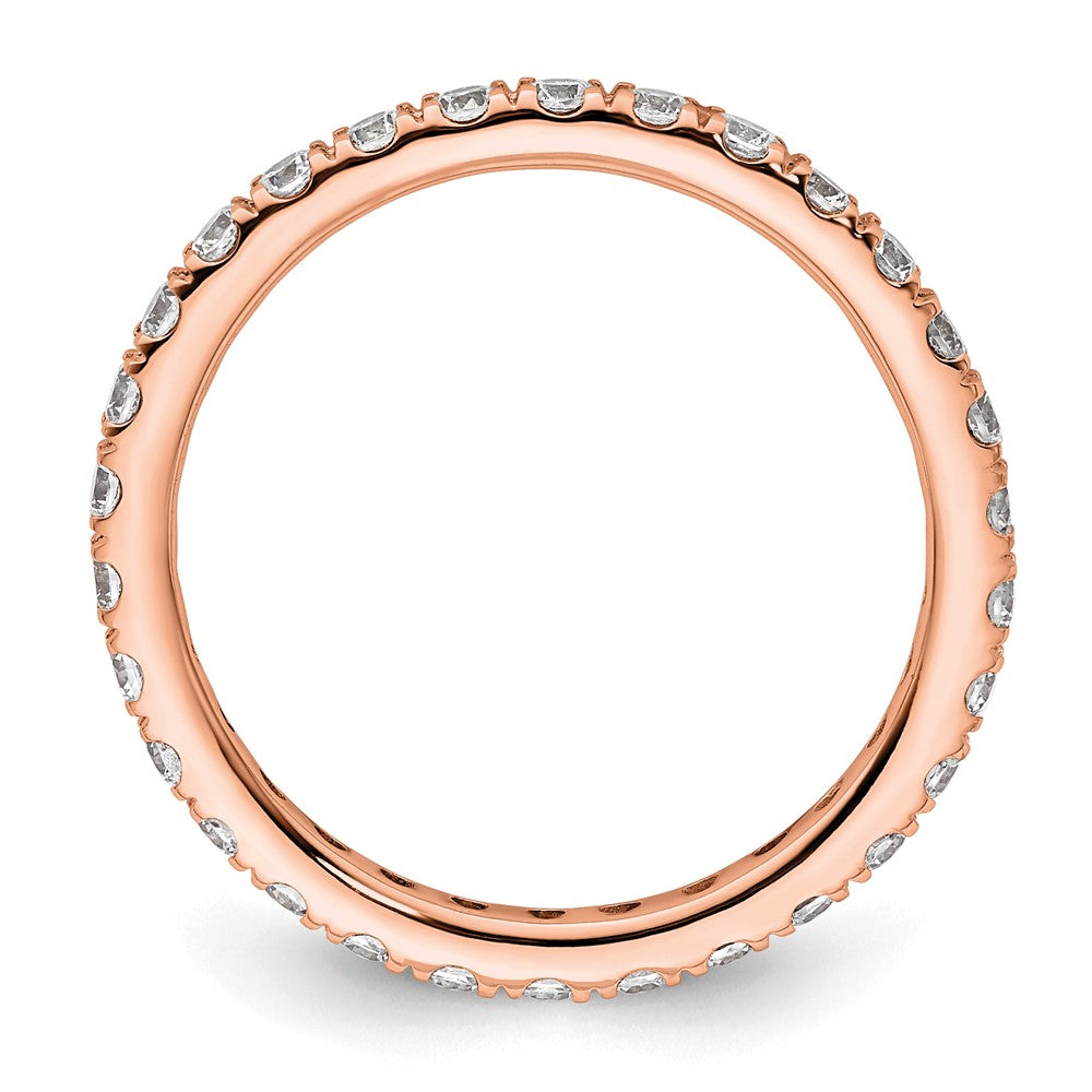 14k Rose Gold Polished U-Shared Prong 1 carat Diamond Complete Eternity Band