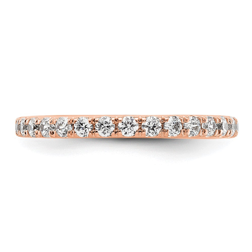 14k Rose Gold Polished U-Shared Prong 1 carat Diamond Complete Eternity Band