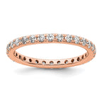14k Rose Gold Polished U-Shared Prong 1 carat Diamond Complete Eternity Band