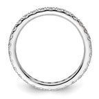 14k White Gold Polished U-Shared Prong 1 carat Diamond Complete Eternity Band