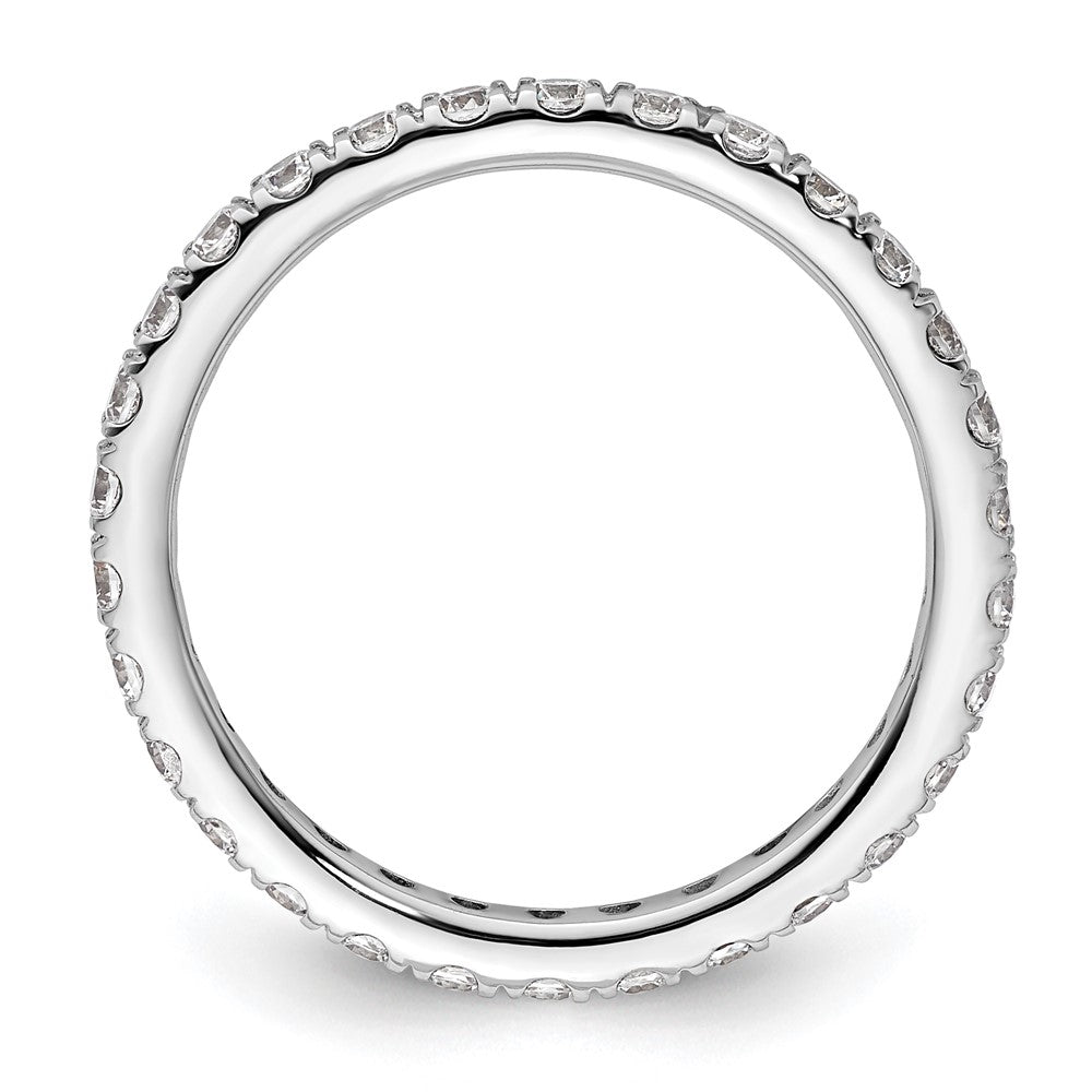 14k White Gold Polished U-Shared Prong 1 carat Diamond Complete Eternity Band