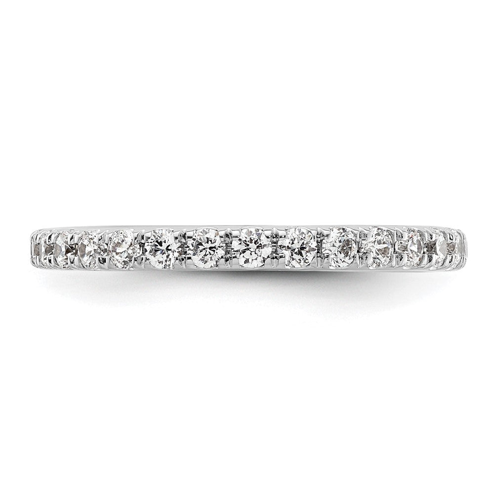 14k White Gold Polished U-Shared Prong 1 carat Diamond Complete Eternity Band