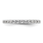 14k White Gold Polished U-Shared Prong 1 carat Diamond Complete Eternity Band