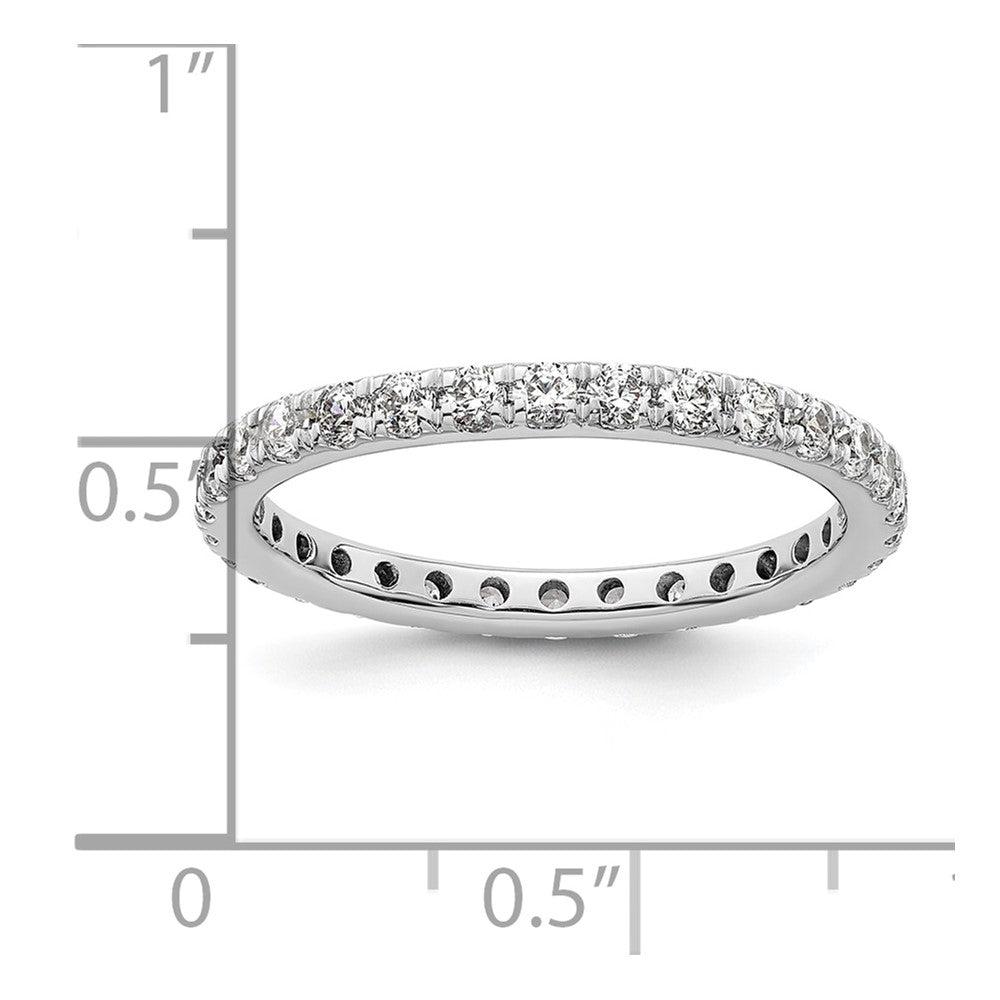 14k White Gold Polished U-Shared Prong 1 carat Diamond Complete Eternity Band