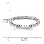 14k White Gold Polished U-Shared Prong 1 carat Diamond Complete Eternity Band