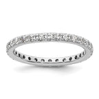 14k White Gold Polished U-Shared Prong 1 carat Diamond Complete Eternity Band