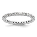 14k White Gold Polished U-Shared Prong 1 carat Diamond Complete Eternity Band