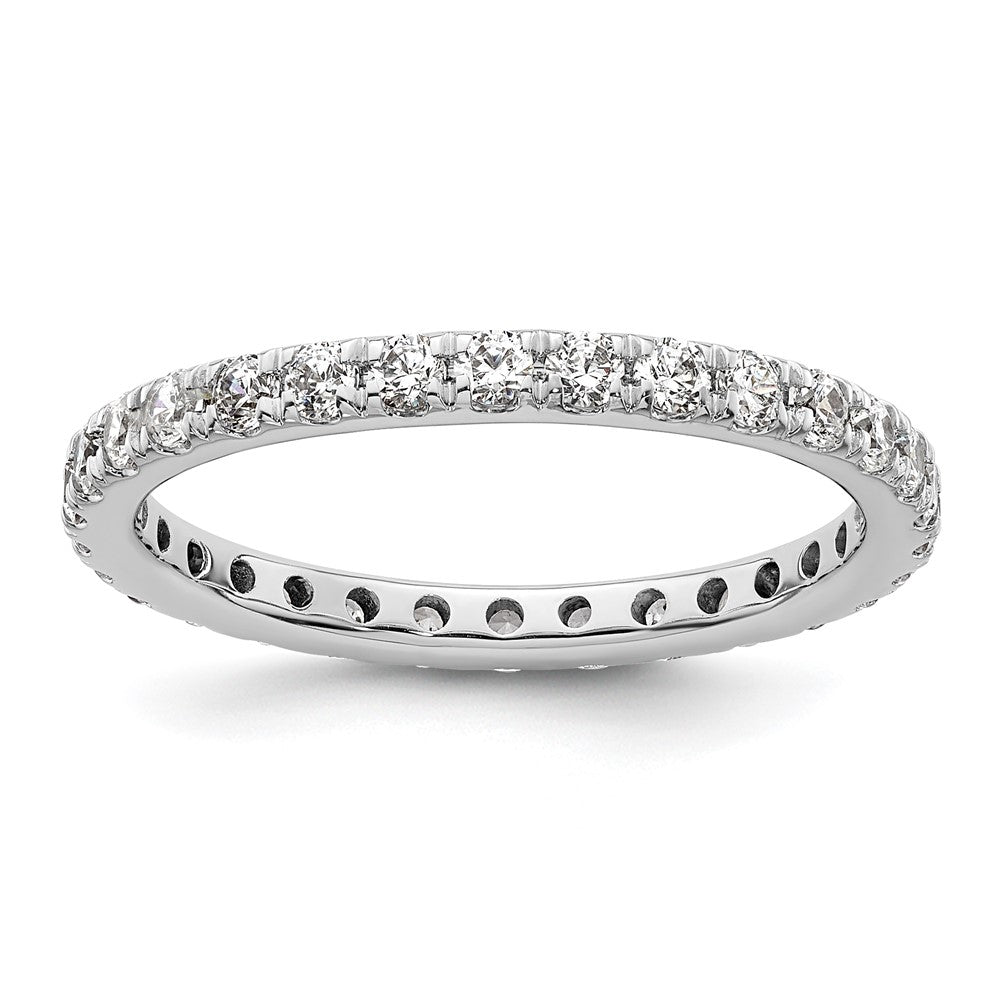 14k White Gold Polished U-Shared Prong 1 carat Diamond Complete Eternity Band
