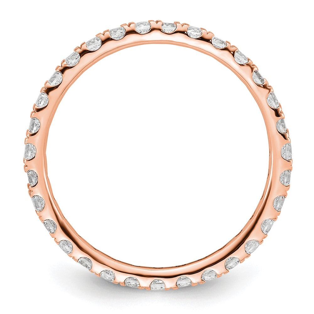 14k Rose Gold Polished U-Shared Prong 1 carat Diamond Complete Eternity Band