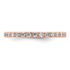 14k Rose Gold Polished U-Shared Prong 1 carat Diamond Complete Eternity Band