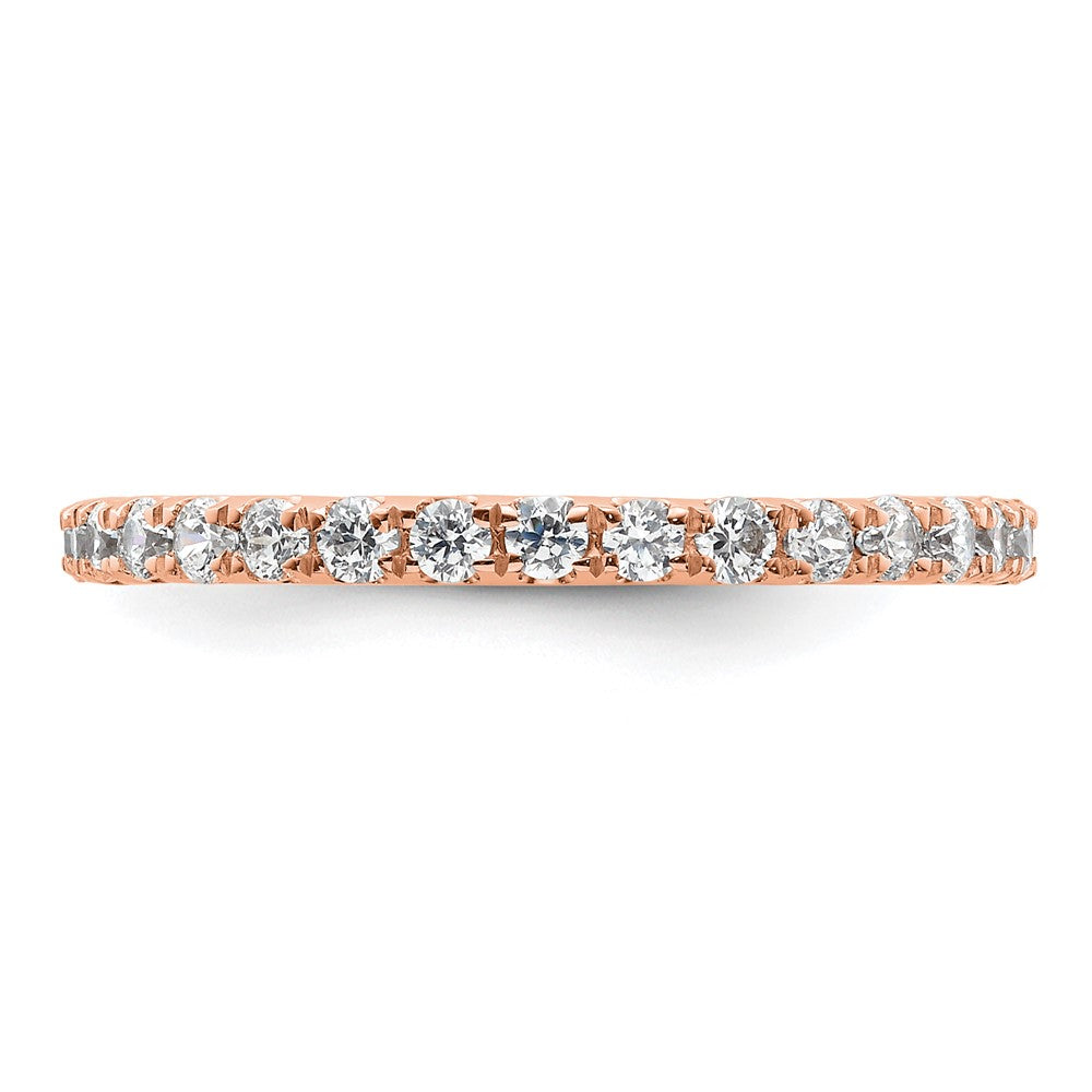 14k Rose Gold Polished U-Shared Prong 1 carat Diamond Complete Eternity Band