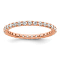 14k Rose Gold Polished U-Shared Prong 1 carat Diamond Complete Eternity Band