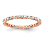 14k Rose Gold Polished U-Shared Prong 1 carat Diamond Complete Eternity Band