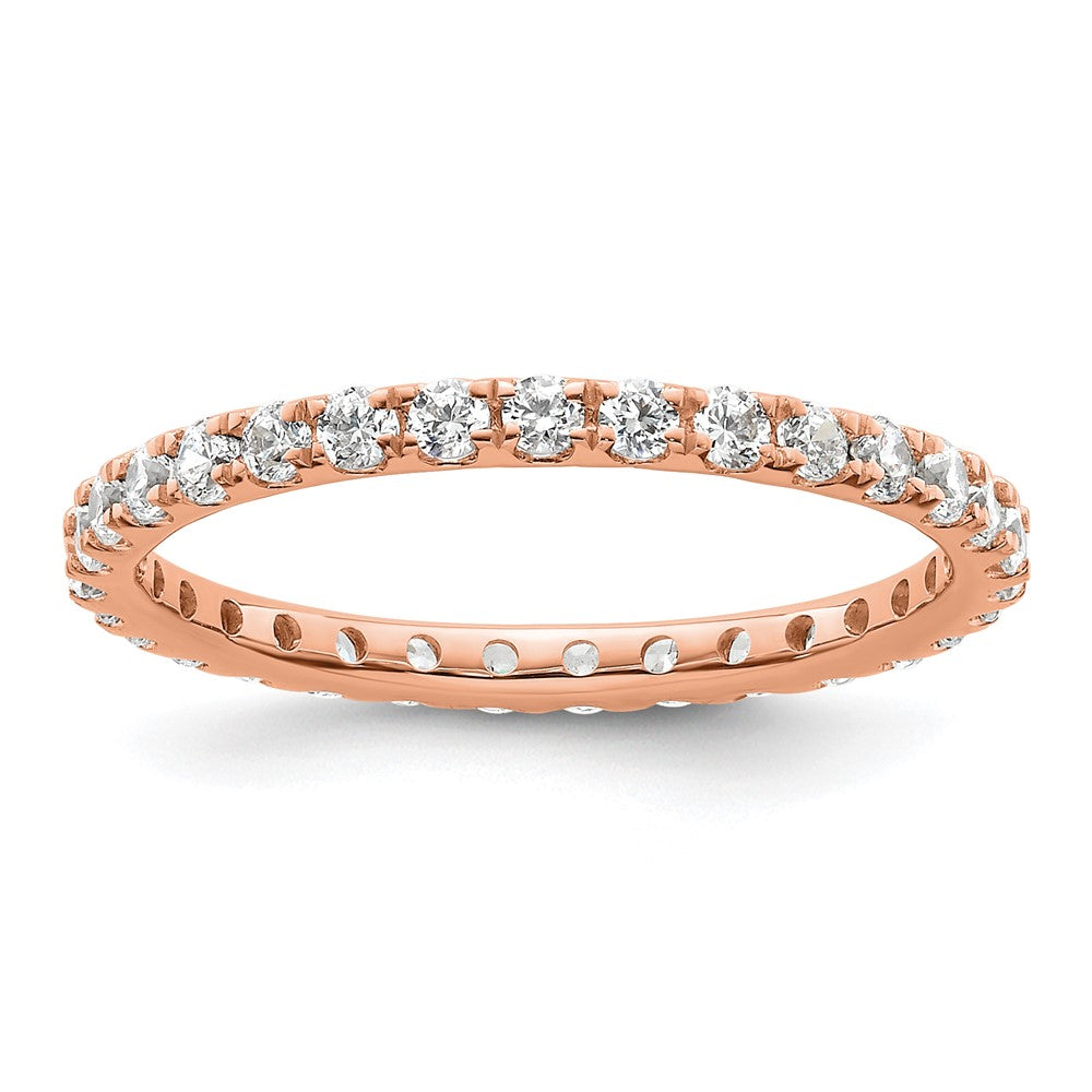 14k Rose Gold Polished U-Shared Prong 1 carat Diamond Complete Eternity Band