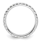 14k White Gold Polished U-Shared Prong 1 carat Diamond Complete Eternity Band