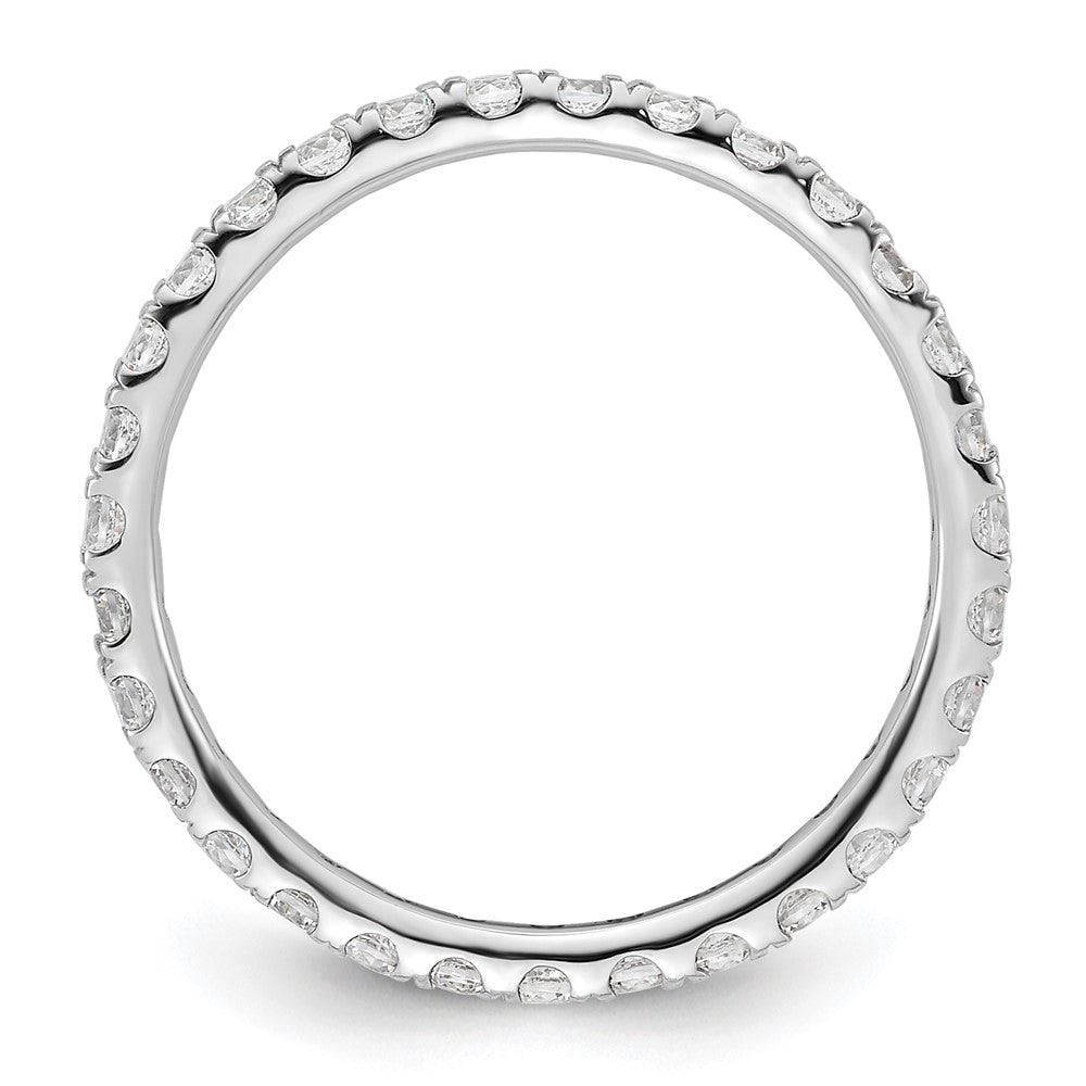 14k White Gold Polished U-Shared Prong 1 carat Diamond Complete Eternity Band